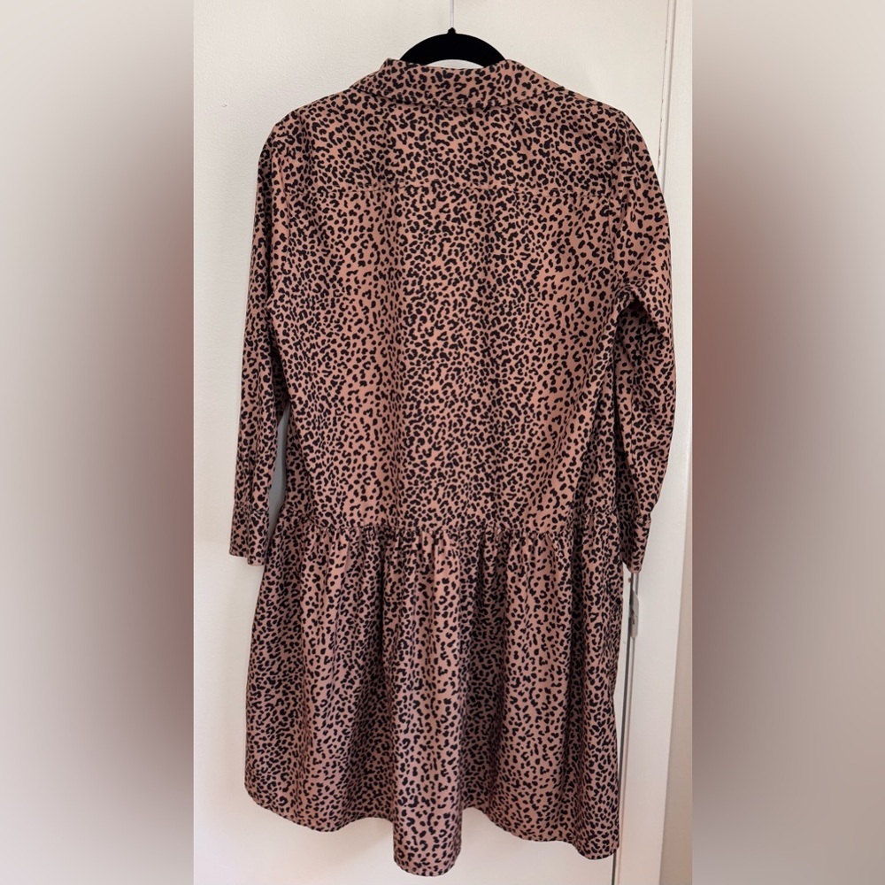 Tuckernuck Hayes Leopard Print Shirt Dress Brown Mini Dress Size S - Picture 4 of 10